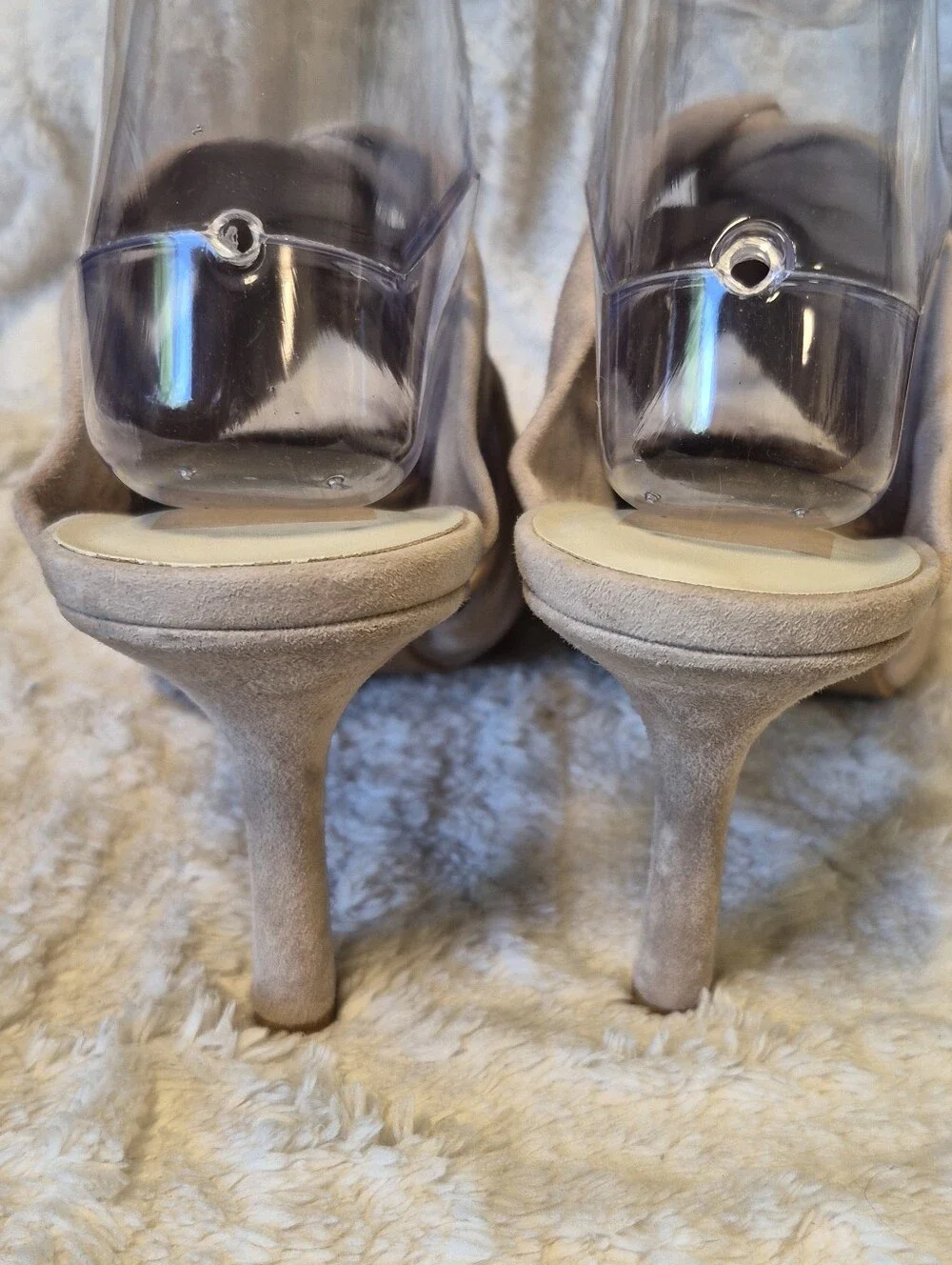NEW Dolce Vita Kelsy Heels Suede Slip On Mules Beige Nude Pointed Toe Size 10
